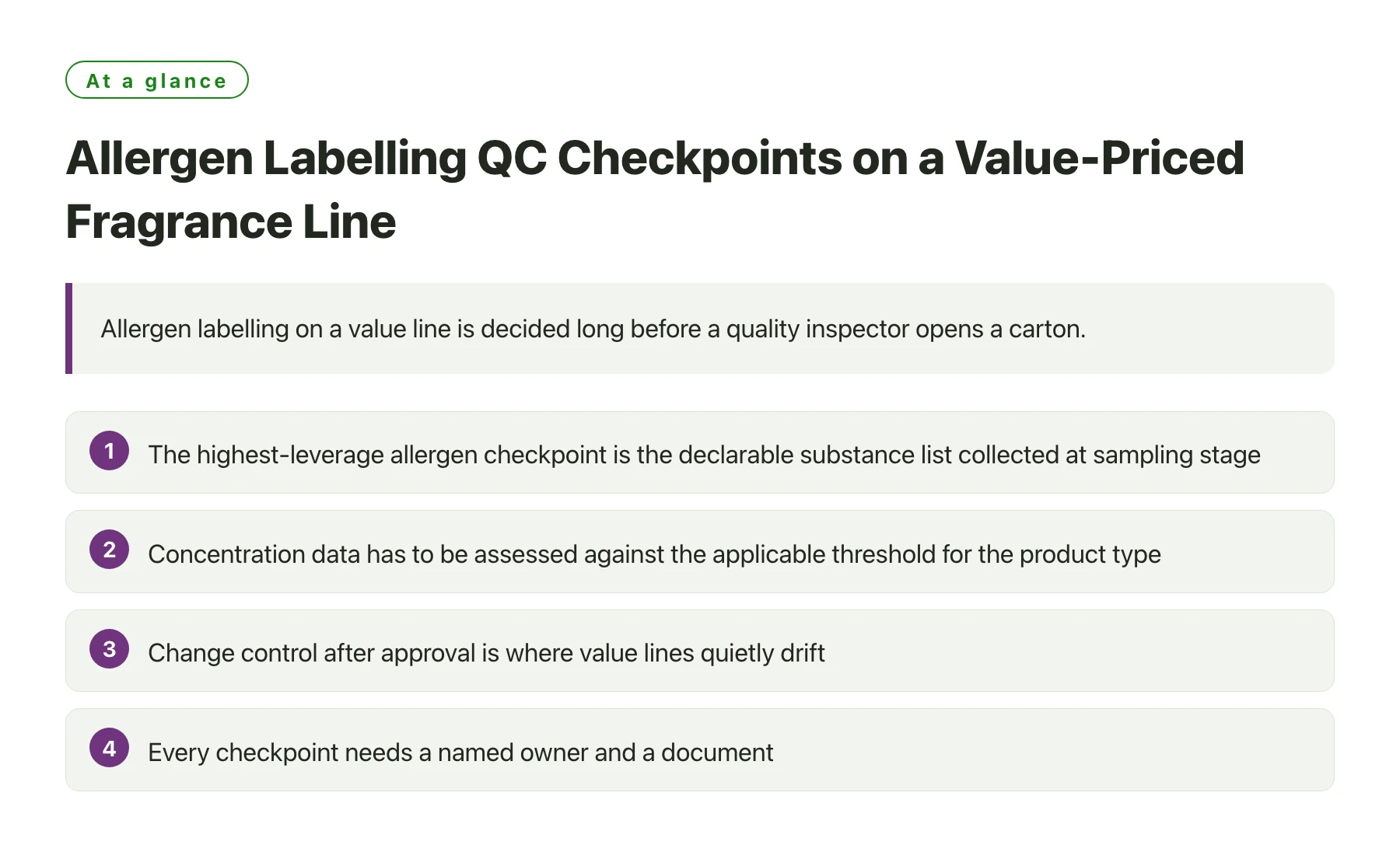Allergen Labelling QC Checkpoints on a Value-Priced Fragrance Line——全文要点速览
